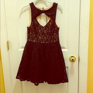 Material Girl Peach/Black Dress